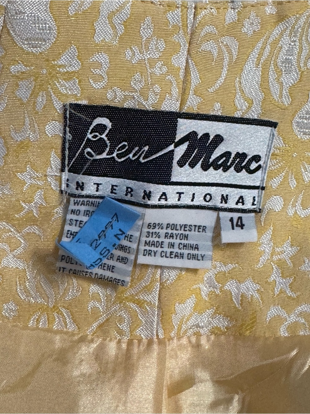 Gold Ben Marc Brocade sleeveless Dress with long jacket Silver Floral Jacquard - Picture 9 of 16